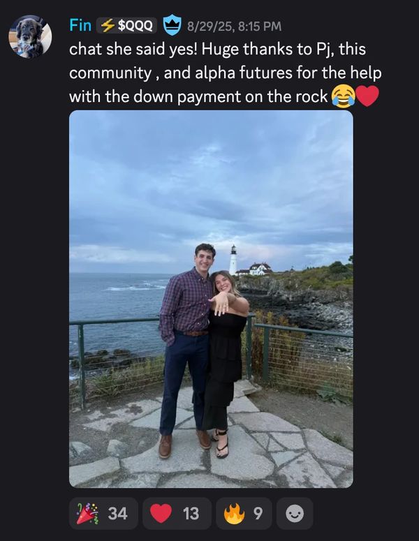 Member payout post from the PJ Trades Discord